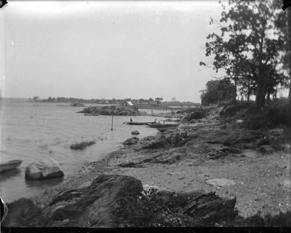Rocky Beach At Orchard Beach, Bronx, Ca. 1900S.