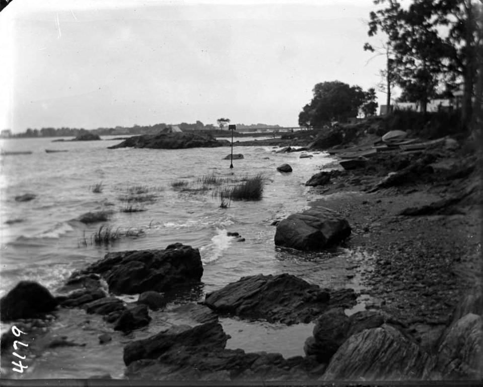 Rocky Beach At Orchard Beach, Bronx, 1907.