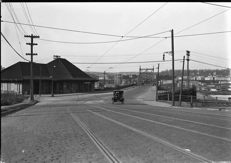 View Down Jerome Avenue To The Macombs Dam Bridge, Bronx, 1918.