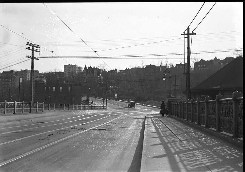 View From Macombs Dam Bridge To Manhattan, New York City, 1918.