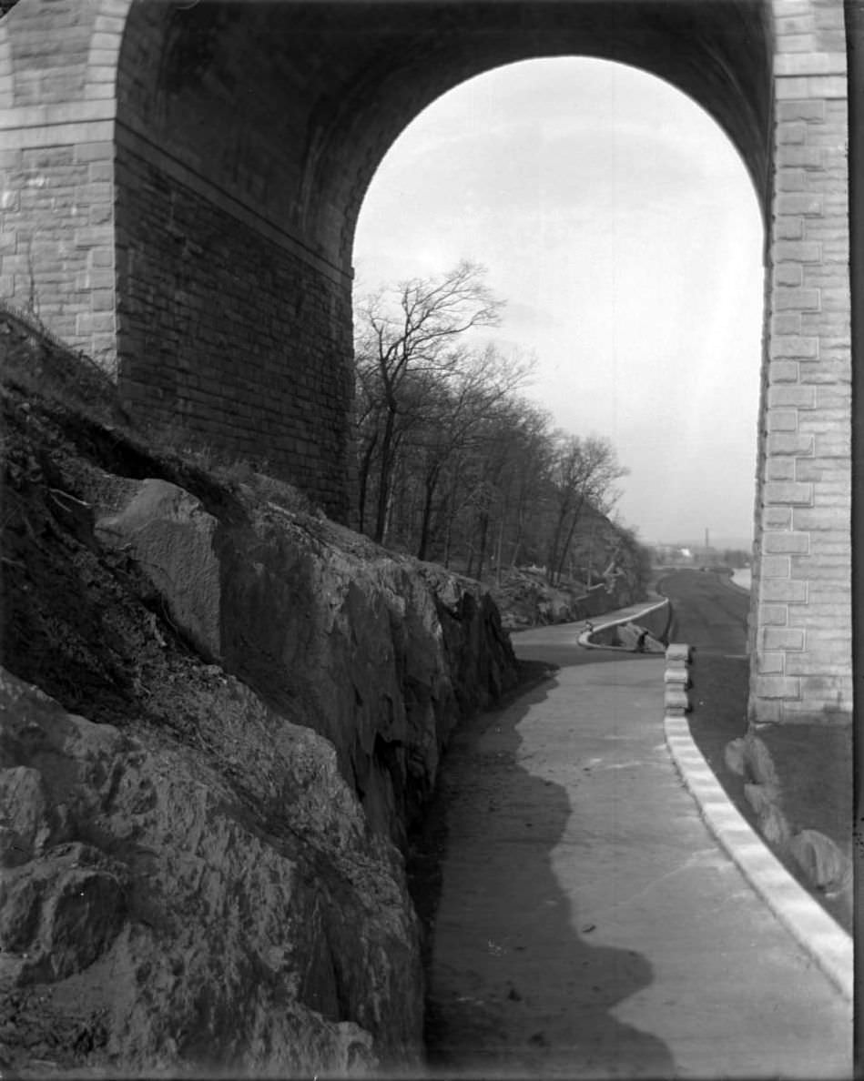 Footpath Under Washington Bridge, Harlem River, New York City.