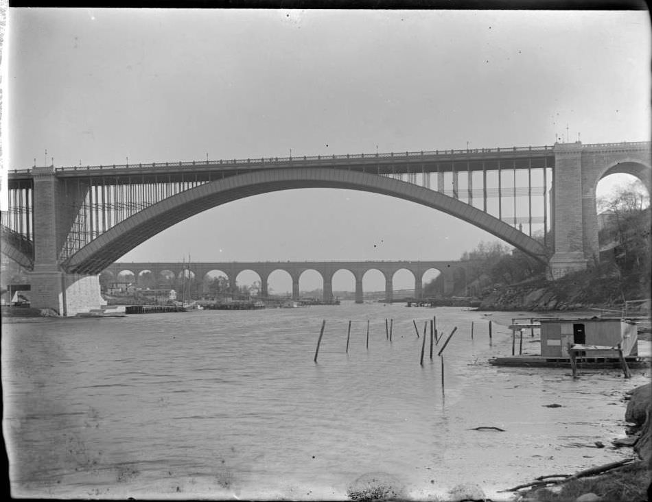 Washington Bridge, With High Bridge In The Background, New York City, 1910S.