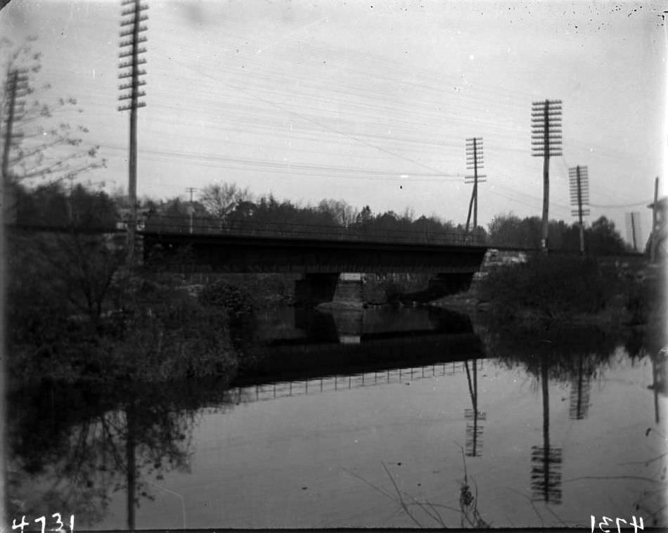 View Showing The Stone Foundation Of A Steel Trestle Bridge, Bronx, 1903.