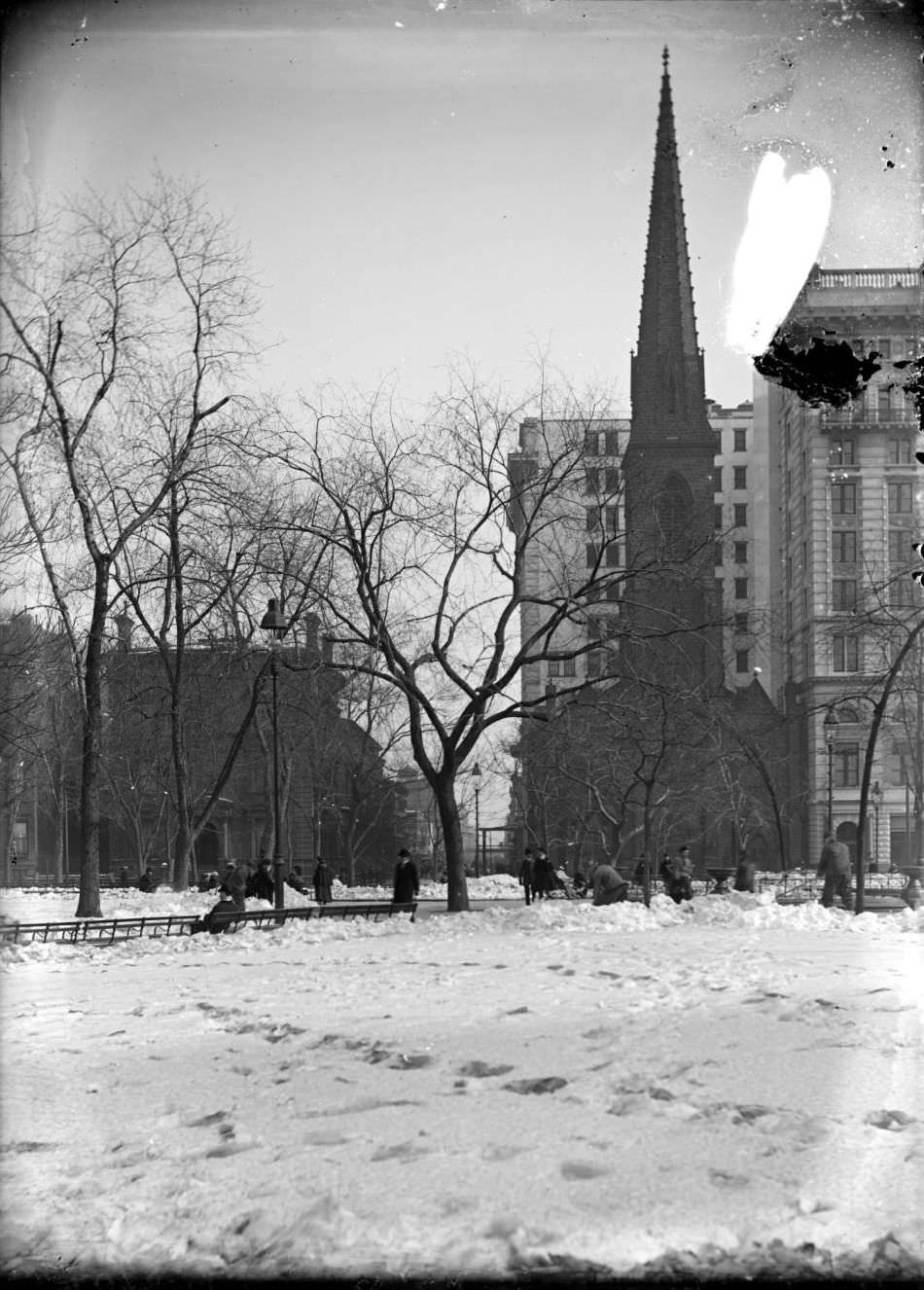Dr. Parkhurst'S Church In Madison Square Park In The Snow, New York City, 1900S.