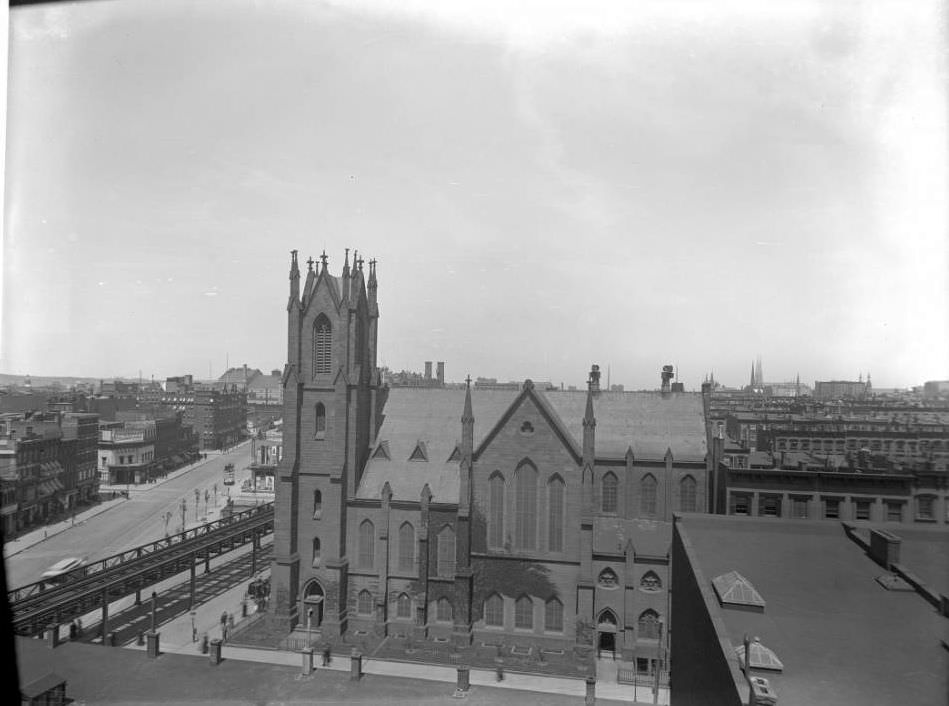 The Broadway Tabernacle, Seen From The 7Th Floor Of The Alpine Apartment House, 34Th Street And Broadway, New York City, 1892.