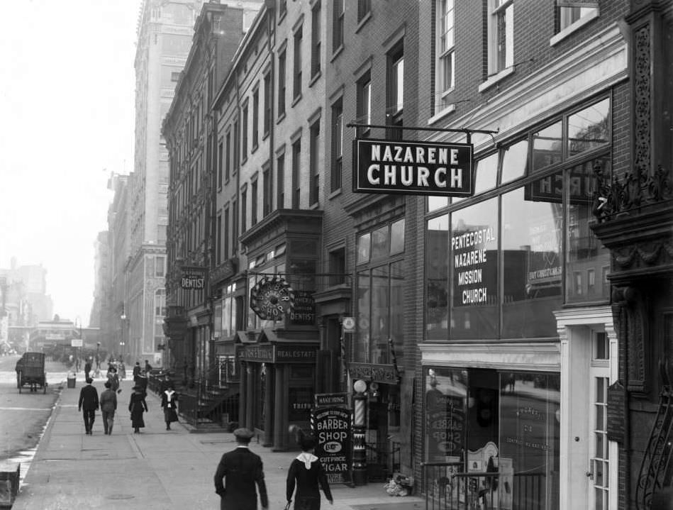 Sign For The Pentecostal Nazarene Mission Church, W. 14Th Street Just West Of Seventh Avenue, New York City, 1916.