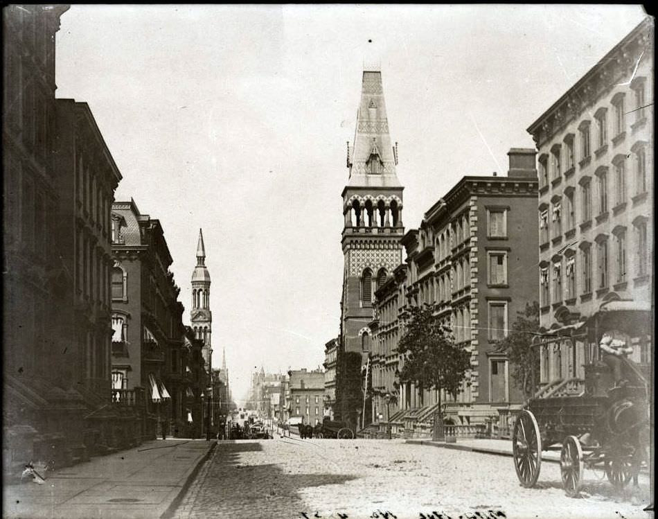 Dr. Tyng'S Church And St. Bartholomew'S, Looking North On Madison From Around 42Nd Street, New York City.