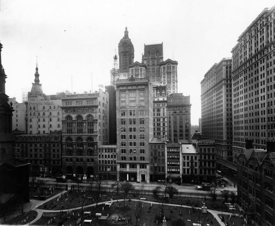 View Of Liberty Street Across Fulton Street From Vesey Street.
