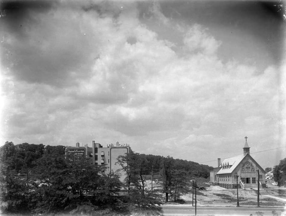 Study Of Clouds Above The Paulist Fathers' Church Of The Good Shepherd, Inwood, New York City, 1914.