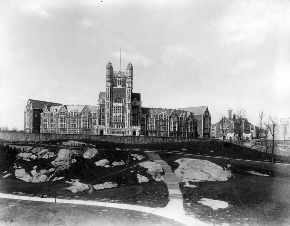Manhattan: Winter View Of Shepard Hall, City College, 1910.