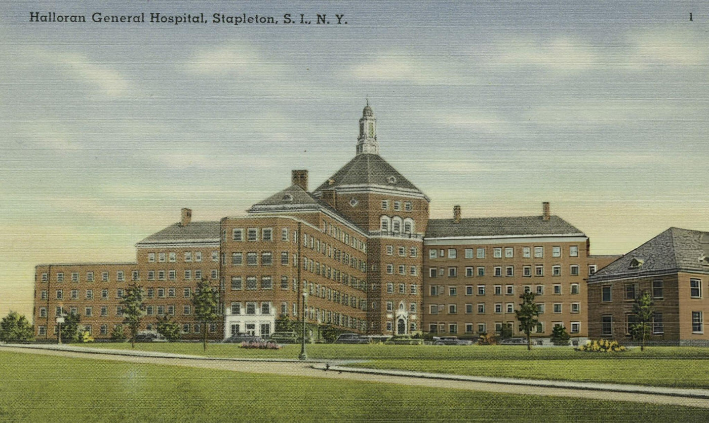 Drawn Postcard Of The Halloran General Hospital, Stapleton, 1900.