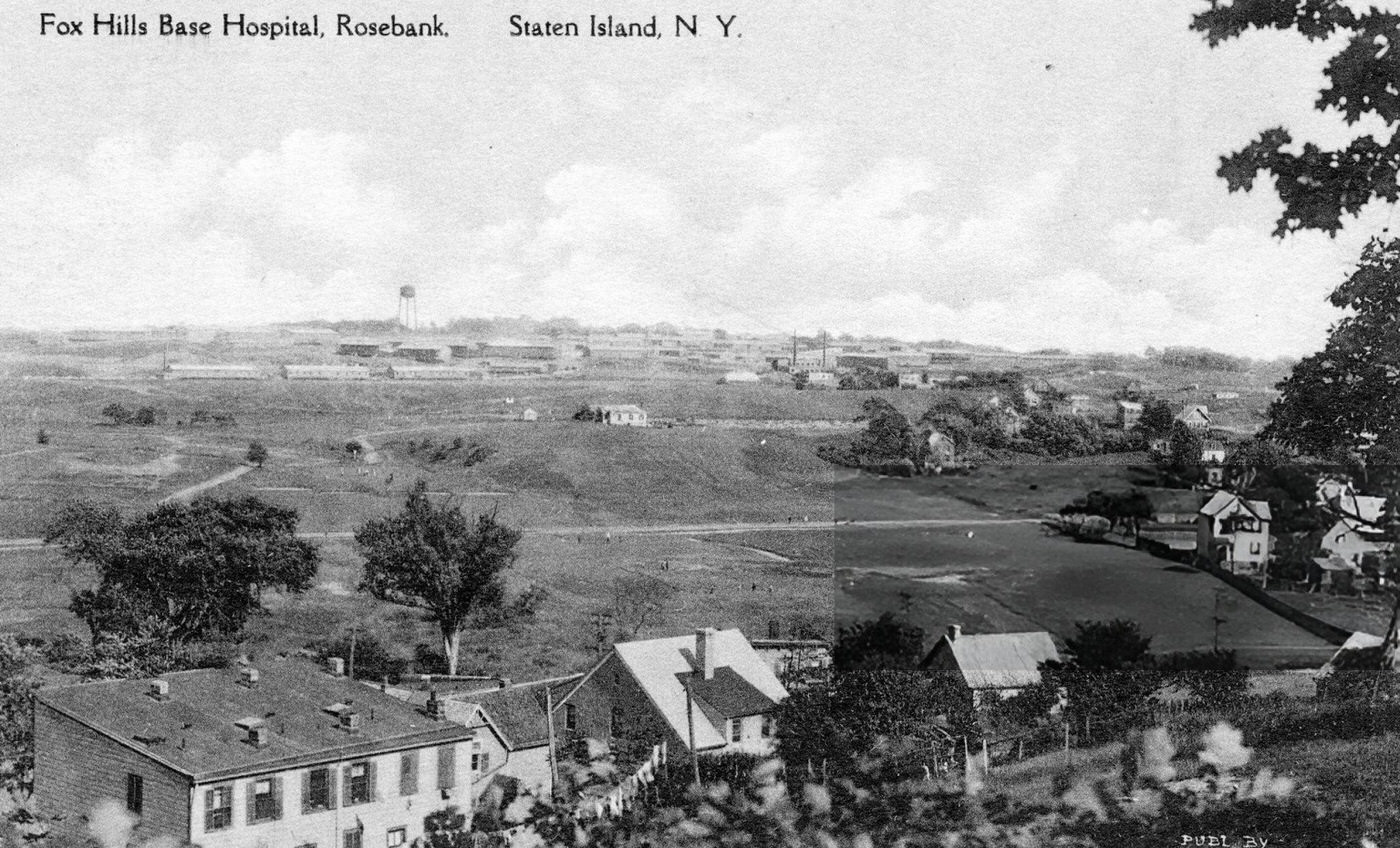 Postcard Featuring An Aerial View Of Fox Hills Base Hospital, Rosebank, 1900.