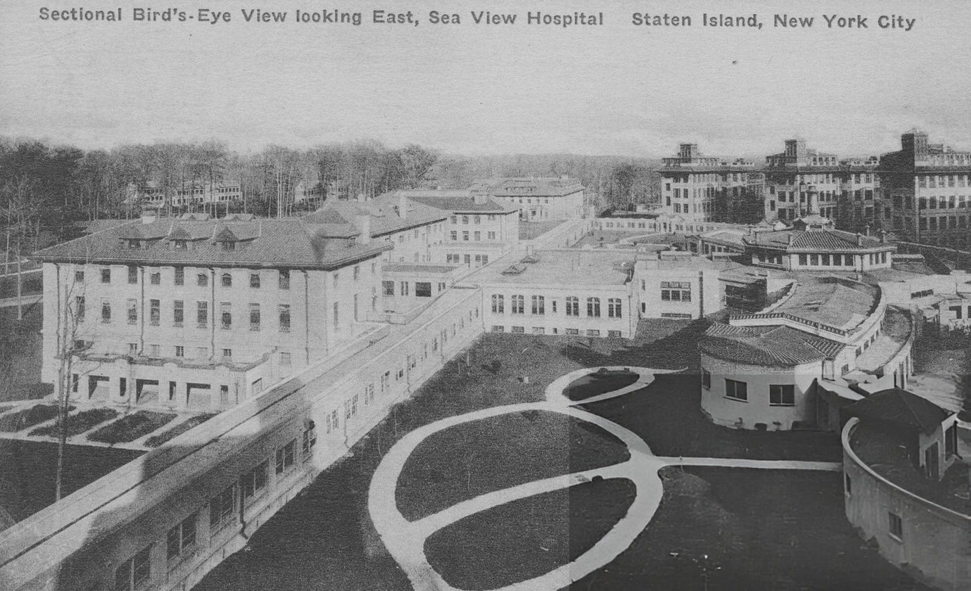 An Aerial Of Sea View Hospital, Willowbrook, 1900.
