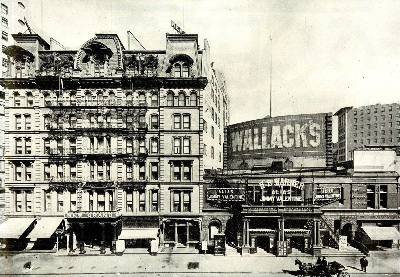 Wallack'S Theatre And New Grand Hotel, 1910.