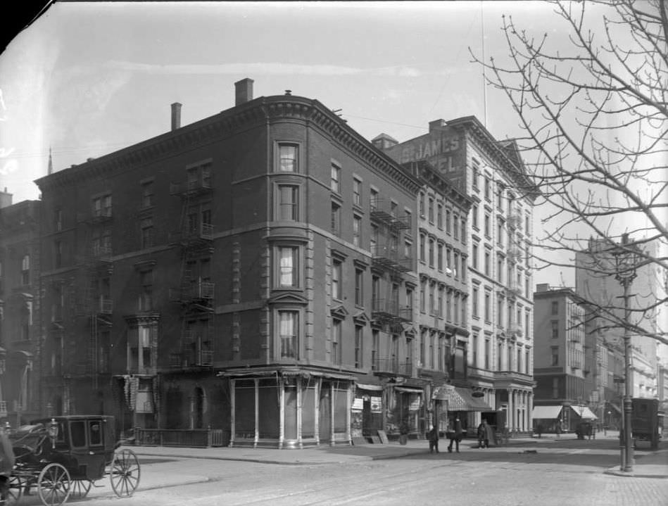 The Corner Of Broadway And E. 25Th Street With The St. James Hotel, 1882.