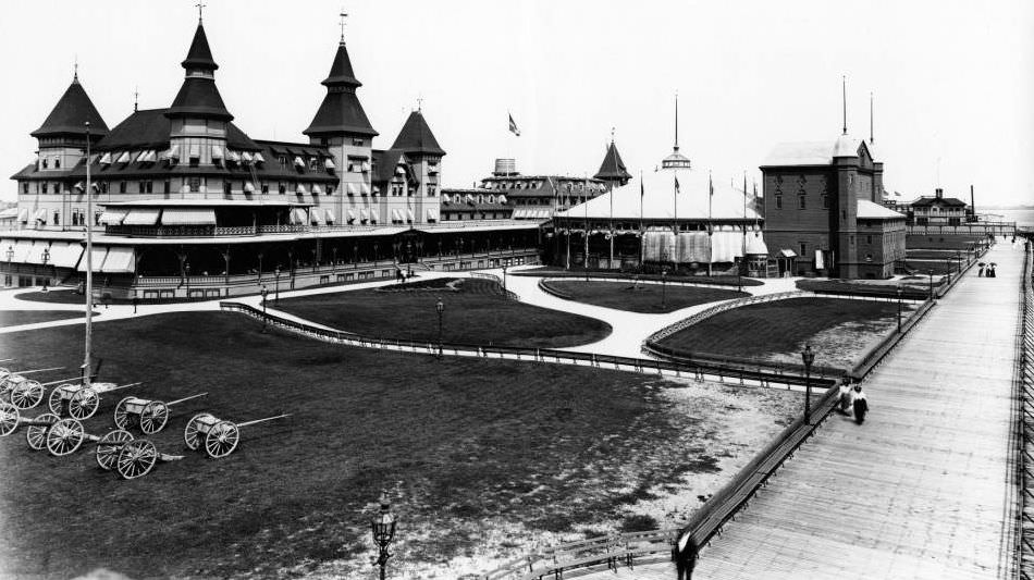 Brooklyn: Manhattan Beach Hotel, Band Shell And Boardwalk Viewed From The West, 1905.