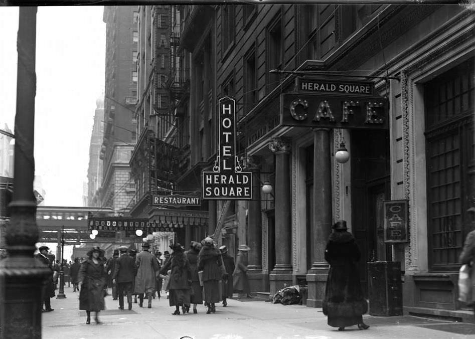 Sign For Hotel Herald Square, 1919.