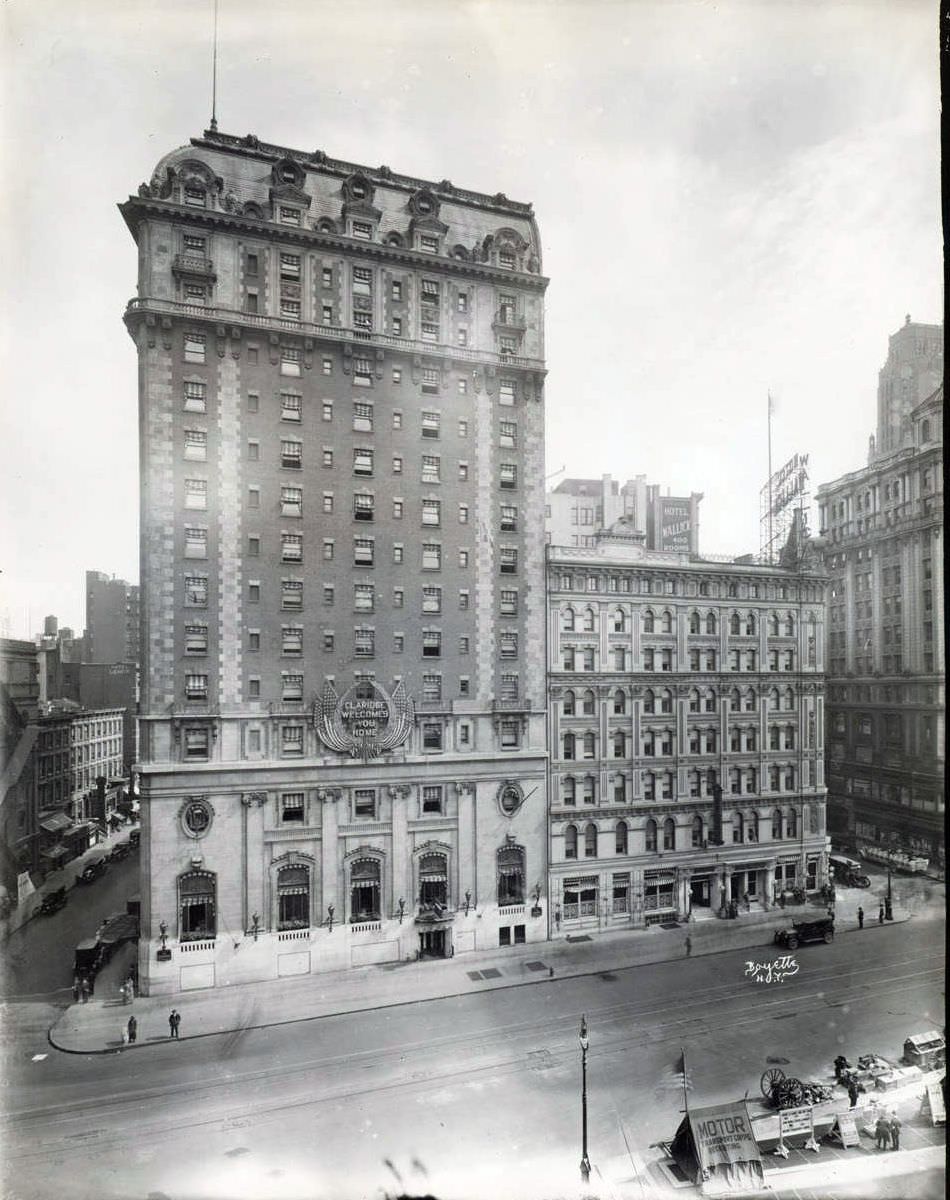 Claridge Hotel, East Side Of Broadway From 43Rd Street To 44Th Street, 1919.
