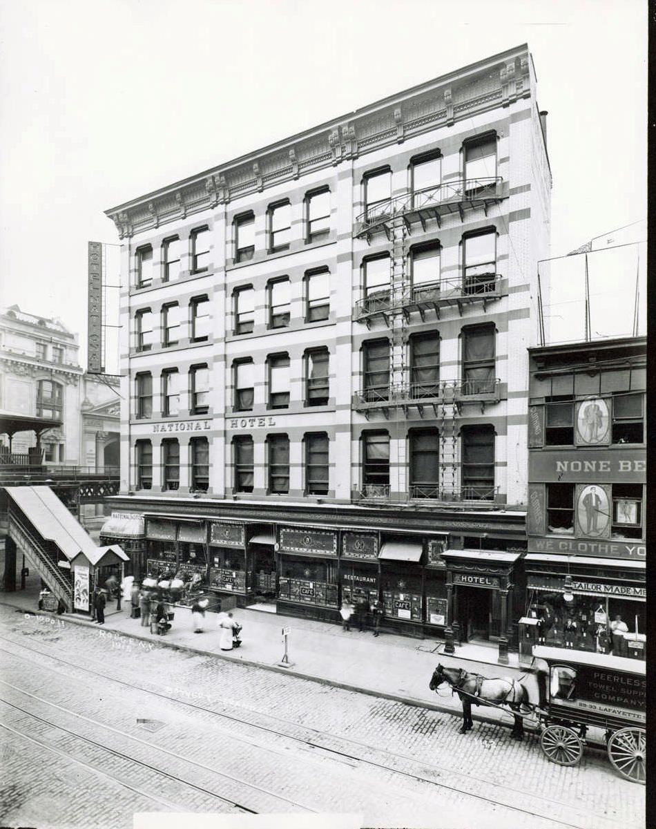 National Hotel, Grand Street At Bowery, 1915.