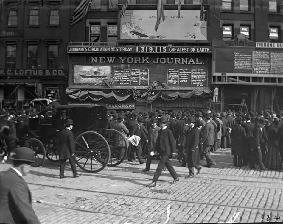 The New York Journal Office On Park Row, 1898.