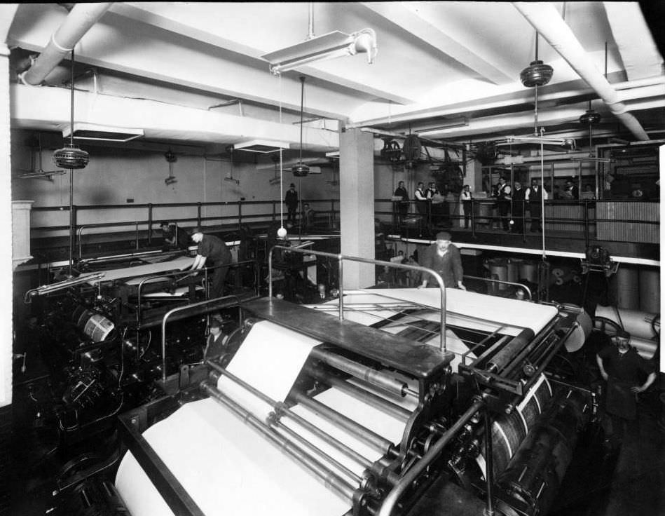 Manhattan: Interior Press Room, New York Evening Post.