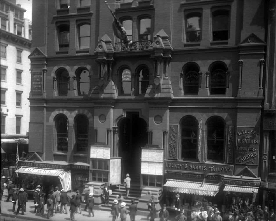 The Evening Post Office With News Bulletin Boards Posted In Front.