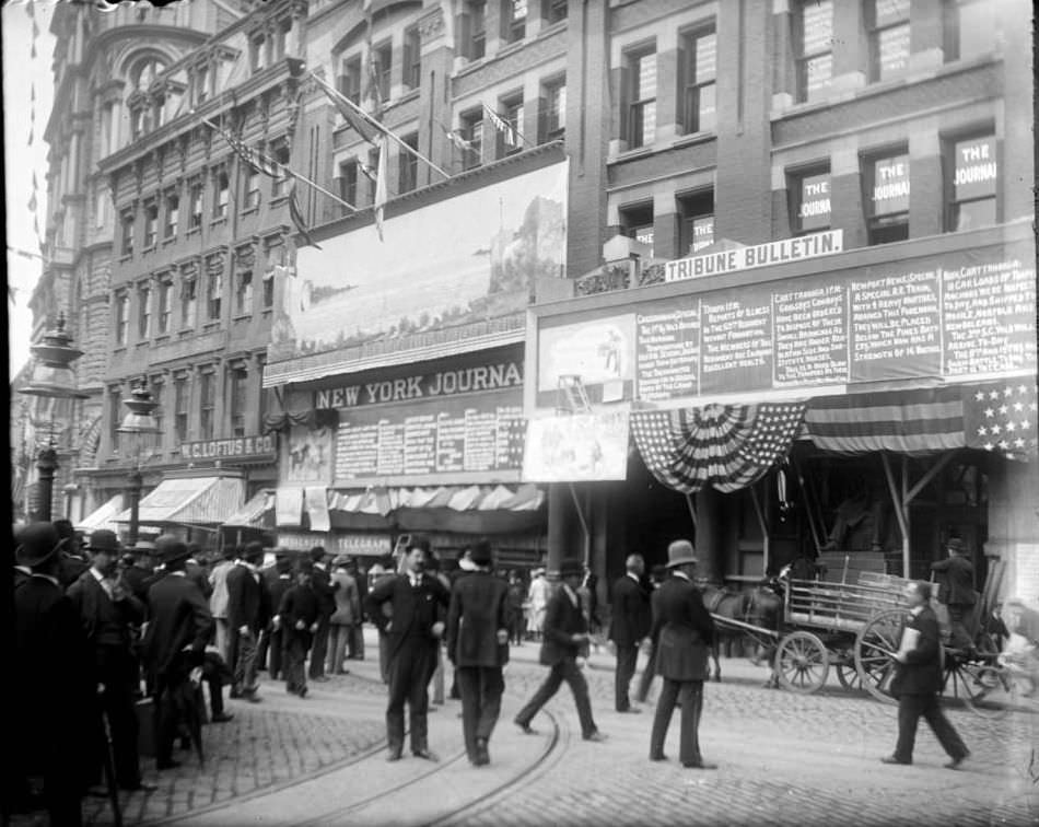 War Bulletins Posted On The Journal And Tribune Buildings.