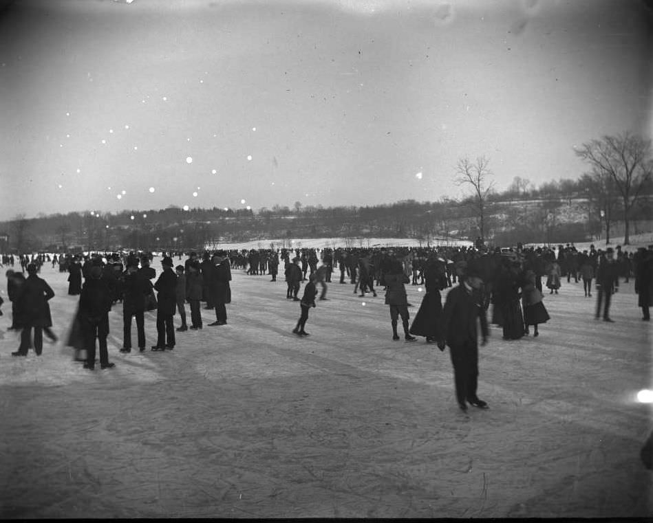 Ice Skaters On Van Cortlandt Lake, Van Cortlandt Park, Bronx, 1902.