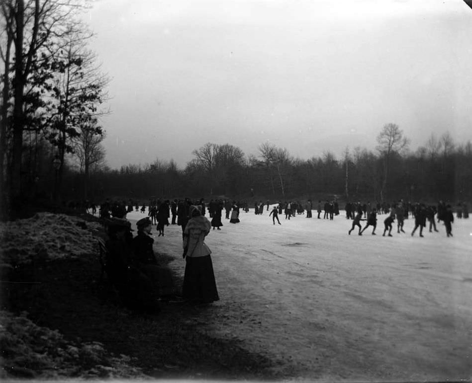 Ice Skaters On Van Cortlandt Lake, Van Cortlandt Park, Bronx, 1902.