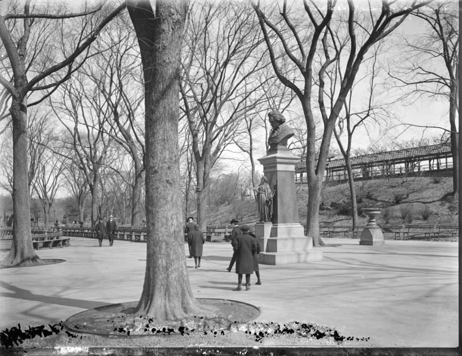 Bust Of Beethoven, Central Park, New York City, 1910S.