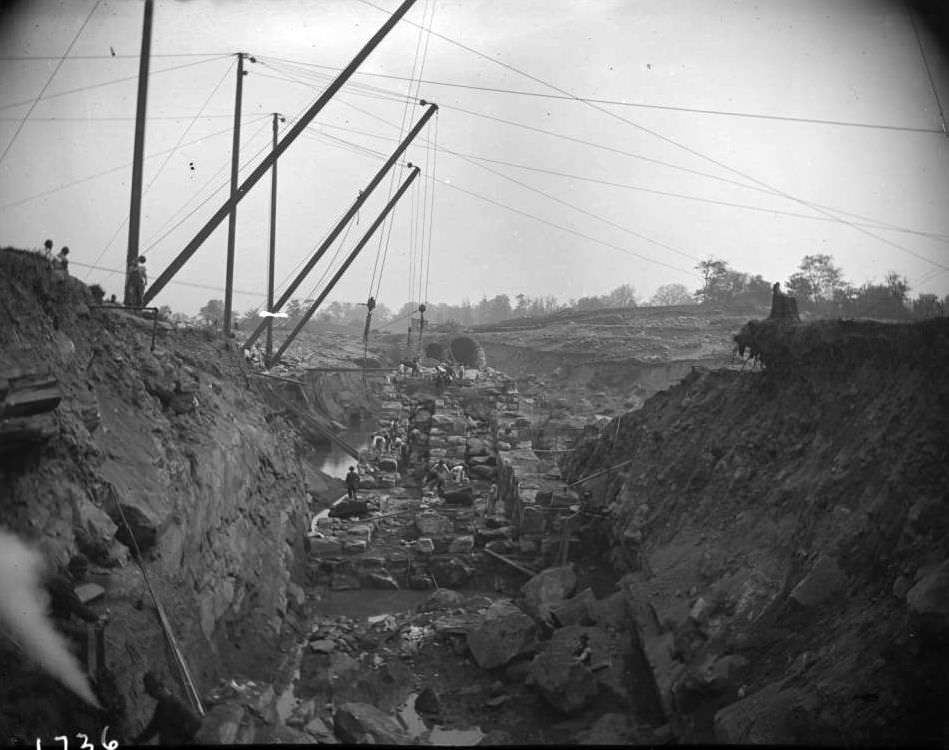 Excavation During The Construction Of Jerome Park, Bronx, 1905.