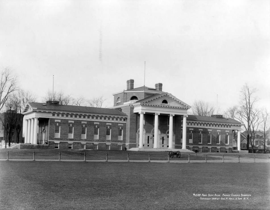 Parks Department Building, Parade Ground, Prospect Park, Brooklyn, 1909.