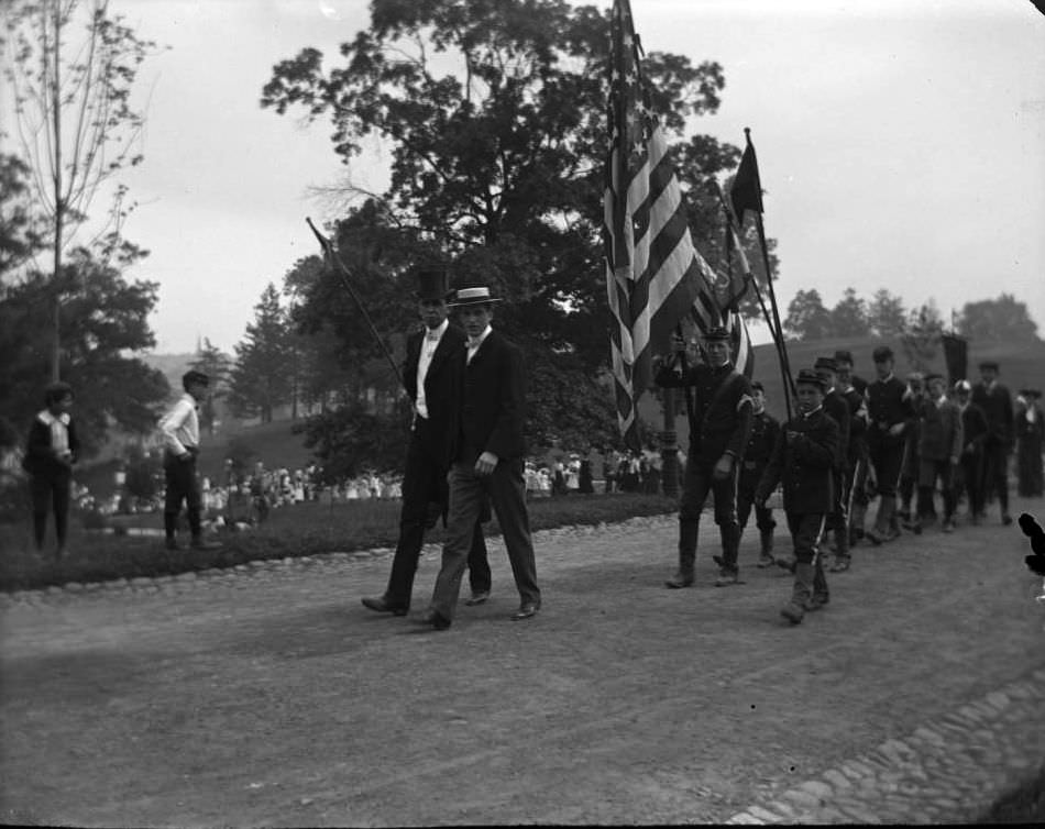 Boys In Uniform At The Sunday Schools Parade In Claremont Park, Bronx, 1903.