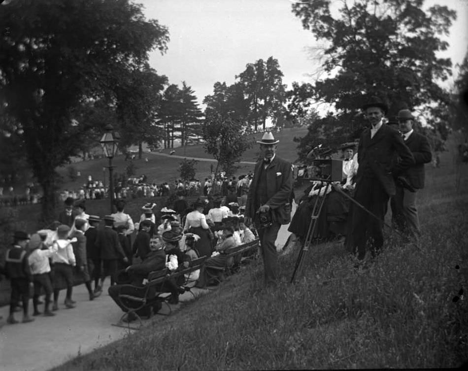 Photographer At The Sunday Schools Parade In Claremont Park, Bronx, 1903.