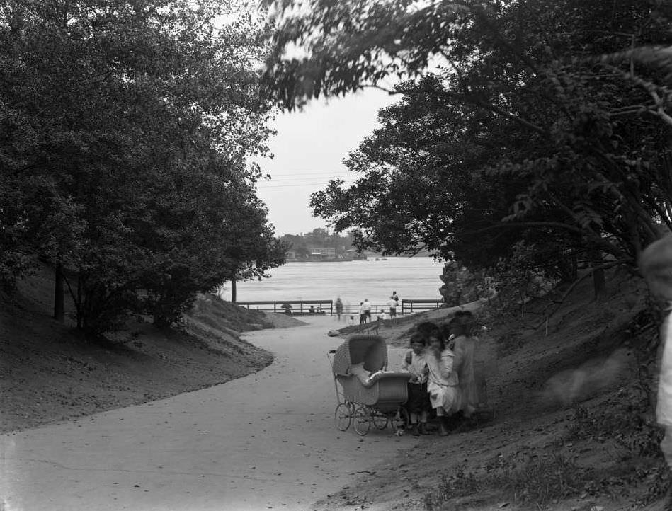 Lane Leading To Water, New York City, 1914.