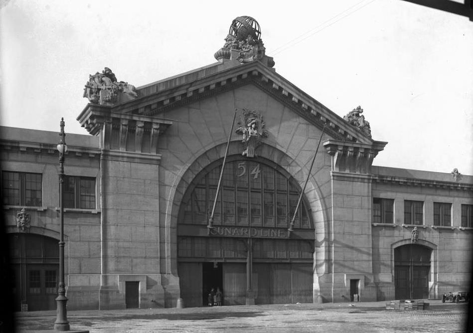 Entrance To Cunard Lines' Pier 54, North River, 1916.