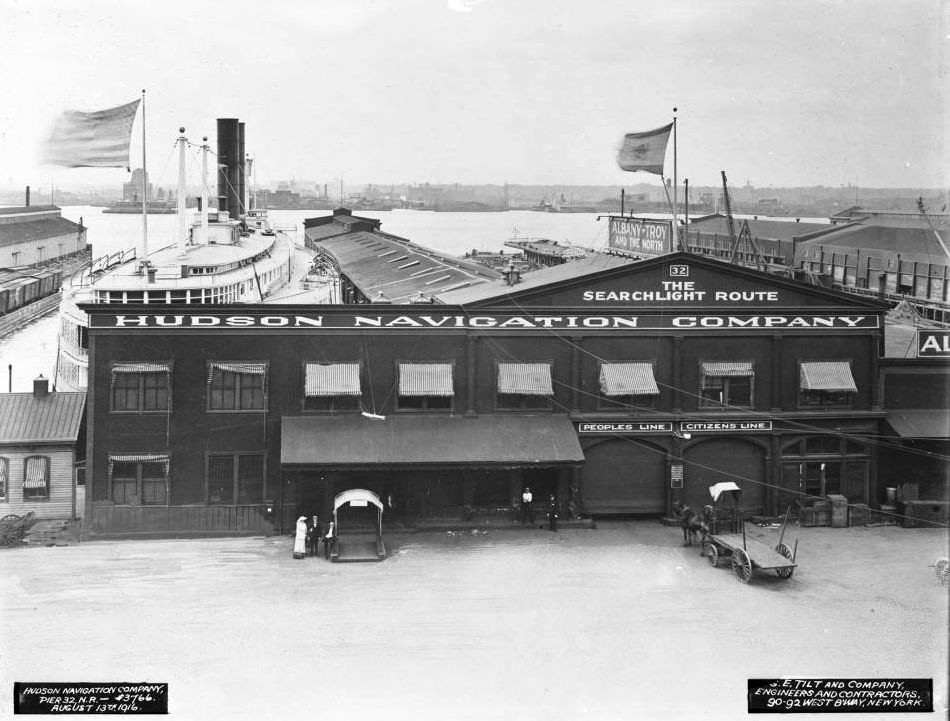 Hudson Navigation Company Headquarters, Pier 32, New York City, 1916.