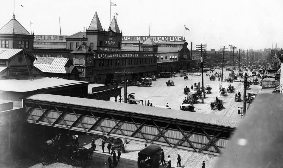 Manhattan: West Street Looking North From Cortlandt Street, 1900S.