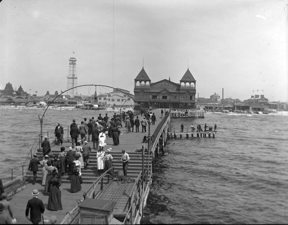 Pavilion On A Pier, Coney Island, Brooklyn, 1900S.