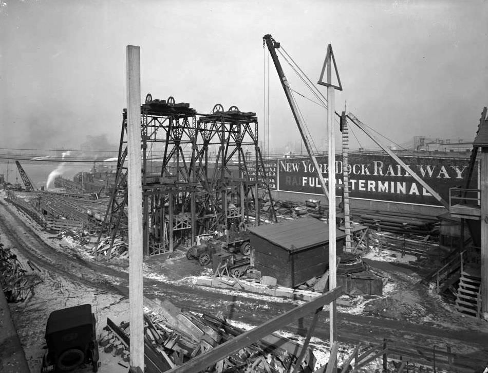 View Of The Brooklyn Docks From The Roof Of The Montague Street Offices Of The New York Dock Company, Brooklyn, 1917.