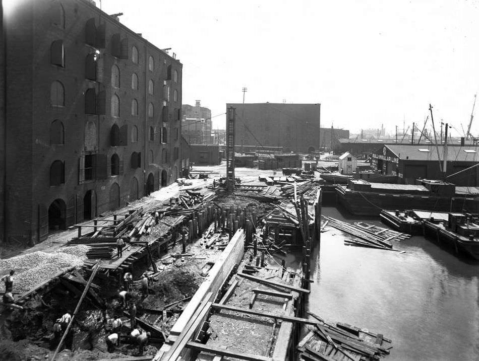 Stores, Pier Under Construction, And Bull Insular Line Pier 27, Brooklyn, 1918.