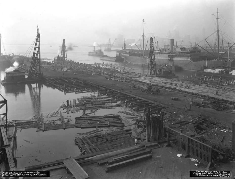 Pier 26 At The Foot Of Congress Street, Brooklyn, 1917.