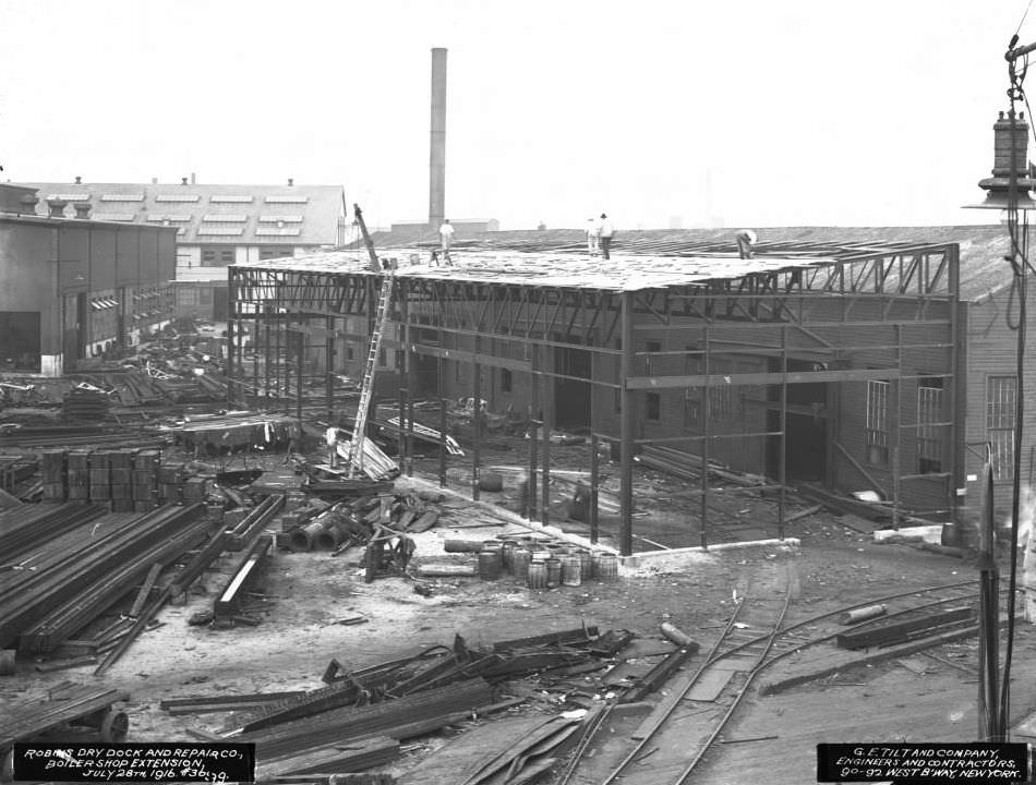 Boiler Shop Extension At The Robins Dry Dock And Repair Company, Erie Basin, Brooklyn, 1916.