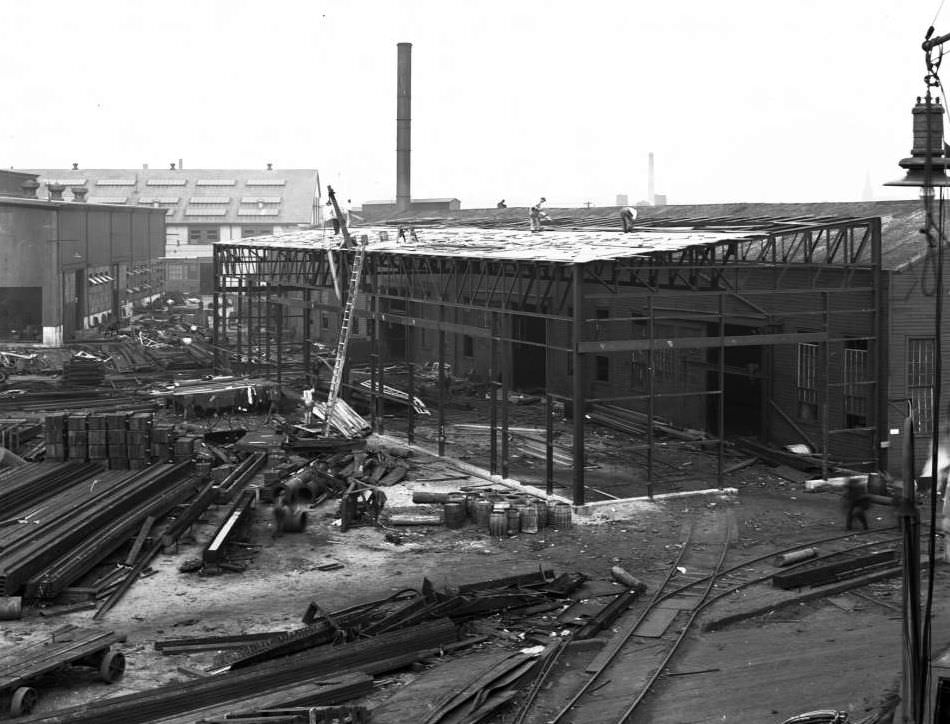Boiler Shop Extension At The Robins Dry Dock And Repair Company, Erie Basin, Brooklyn, 1916.