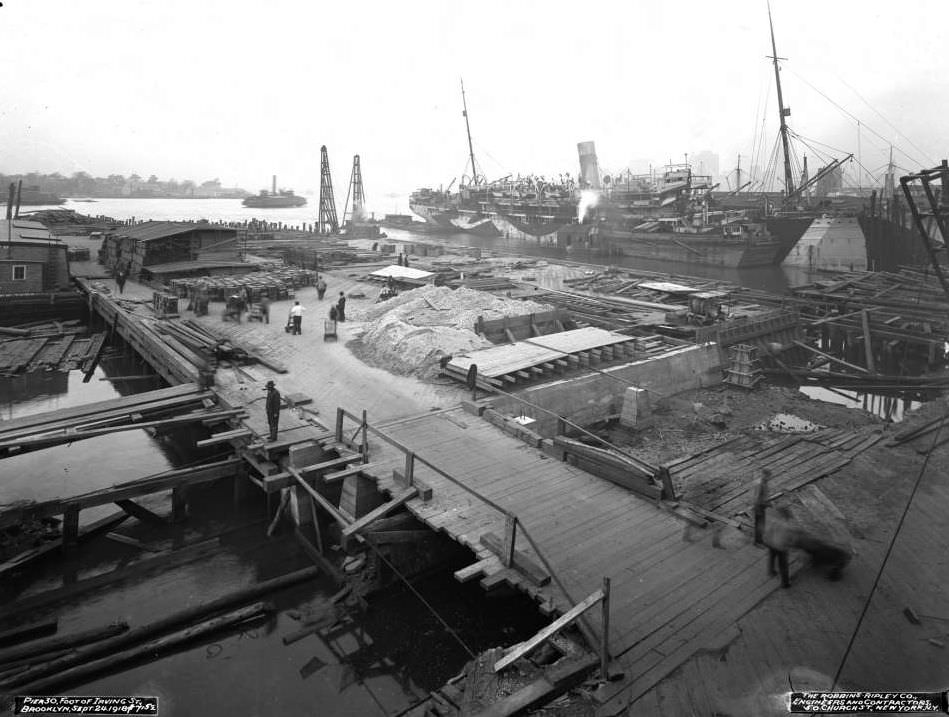 Pier 30 At The Foot Of Irving Street, Brooklyn, 1918.