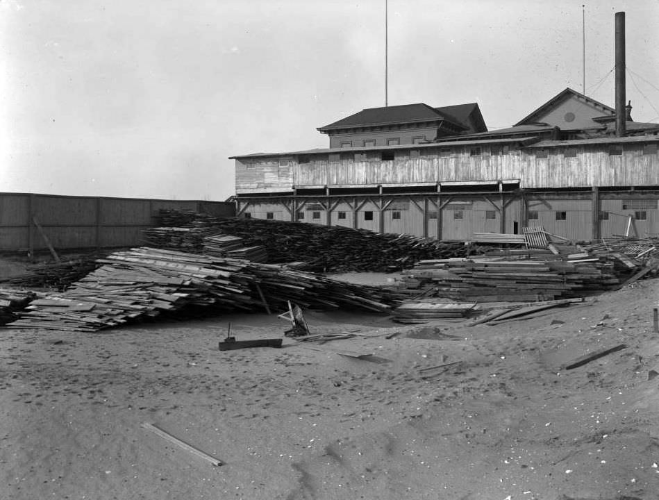 Construction Site On Manhattan Beach, Brooklyn, 1916.
