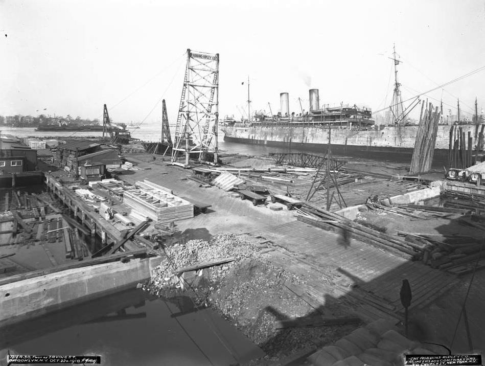 Pier 30 At The Foot Of Irving Street, Brooklyn, 1918.