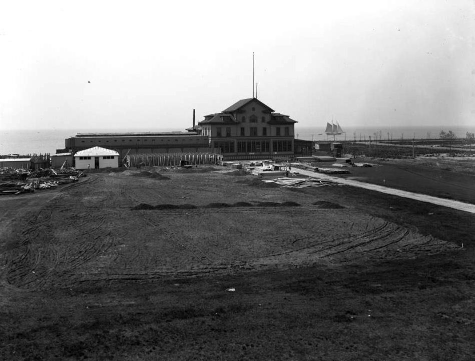 Construction Site On The Ocean, Possibly In Brooklyn Or Queens, 1917.