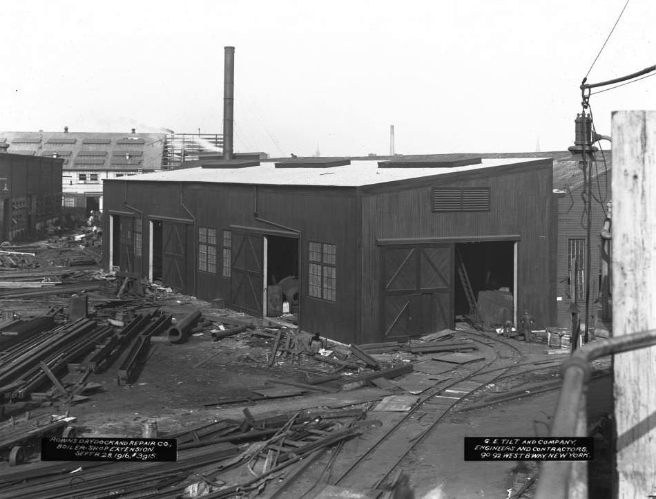 Robins Dry Dock And Repair Company, Boiler-Shop Extension, Erie Basin, Brooklyn, 1916.