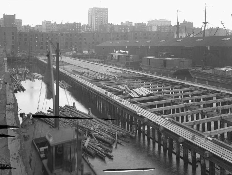 View Of The Brooklyn Docks From The Far End Of Pier 9 1/2, 1917.